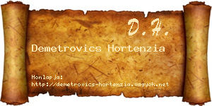 Demetrovics Hortenzia névjegykártya