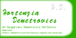 hortenzia demetrovics business card